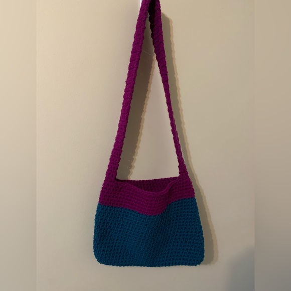 Boho Crossbody Bag Handmade Crocheted - Picture 3 of 16